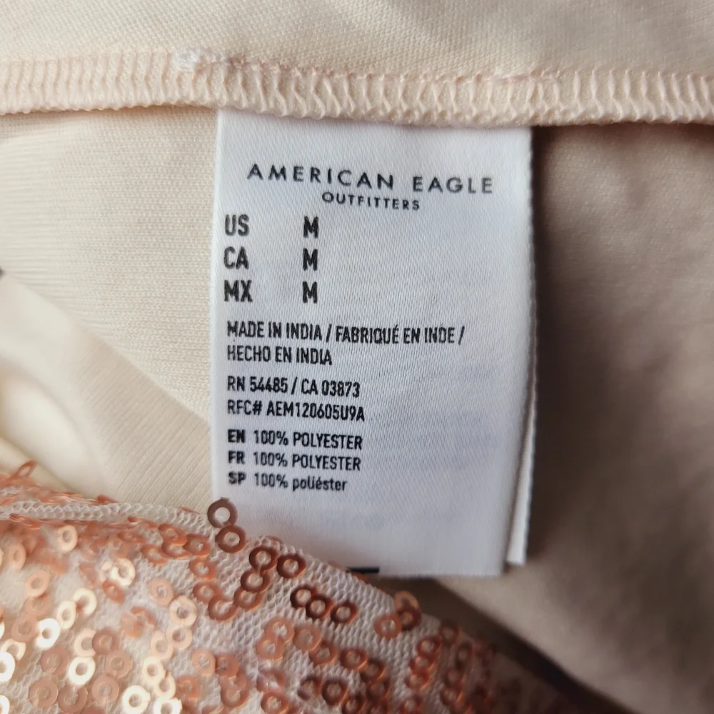 NWT AEO Rose Gold Sequin Mini Skirt - Picture 9 of 15